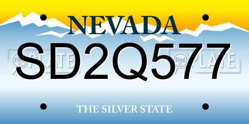 SD2Q577 Nevada License Plate