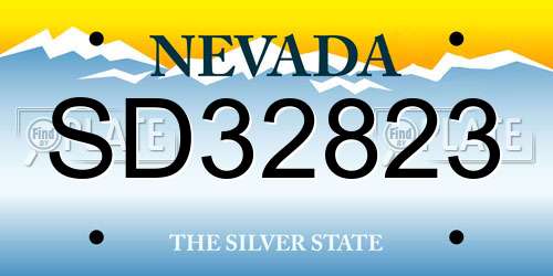 SD32823 Nevada License Plate