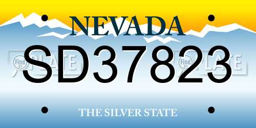 SD37823 Nevada License Plate