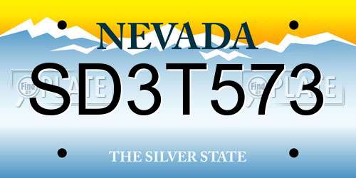 SD3T573 Nevada License Plate