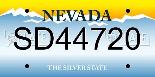 SD44720 Nevada License Plate