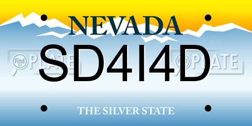 SD4I4D Nevada License Plate