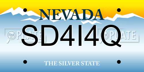 SD4I4Q Nevada License Plate