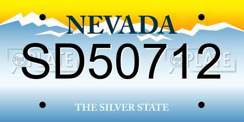 SD50712 Nevada License Plate