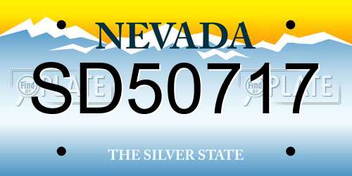 SD50717 Nevada License Plate