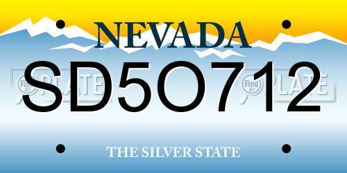 SD5O712 Nevada License Plate