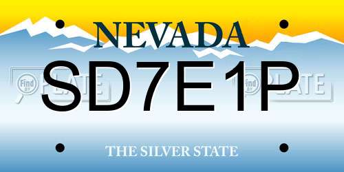 SD7E1P Nevada License Plate