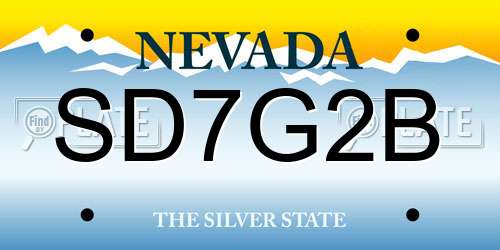SD7G2B Nevada License Plate