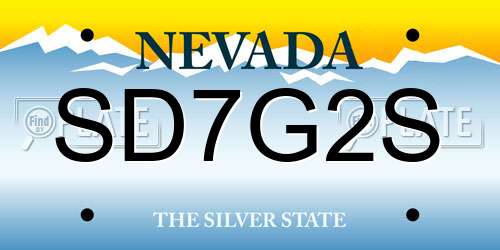 SD7G2S Nevada License Plate