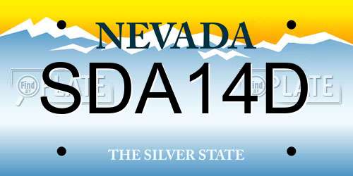 SDA14D Nevada License Plate
