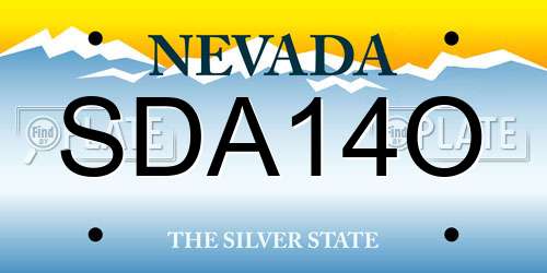 SDA14O Nevada License Plate