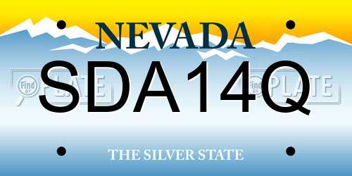 SDA14Q Nevada License Plate