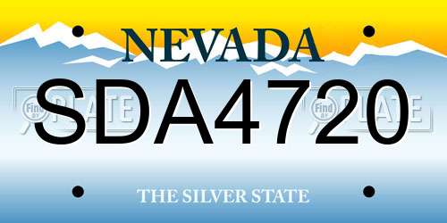 SDA4720 Nevada License Plate