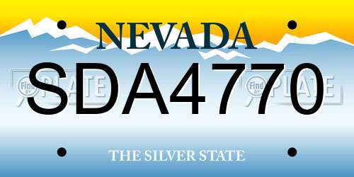 SDA4770 Nevada License Plate