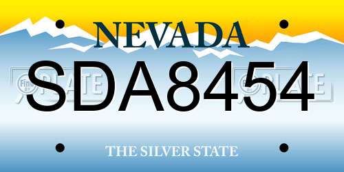 SDA8454 Nevada License Plate