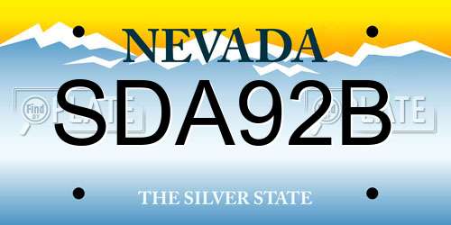 SDA92B Nevada License Plate