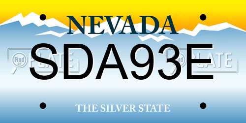SDA93E Nevada License Plate