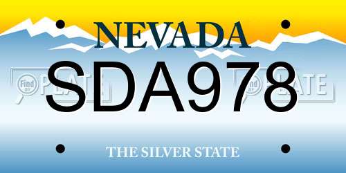 SDA978 Nevada License Plate