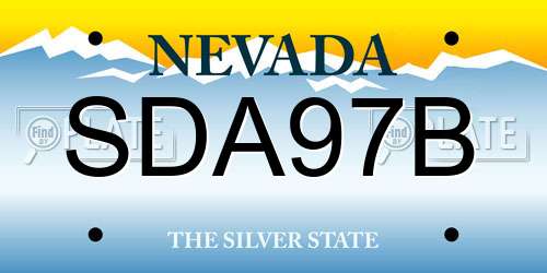 SDA97B Nevada License Plate