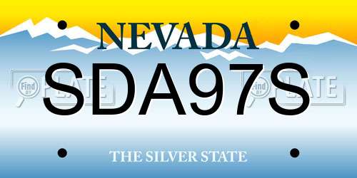 SDA97S Nevada License Plate