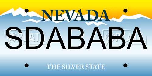 SDABABA Nevada License Plate