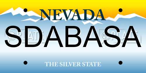 SDABASA Nevada License Plate