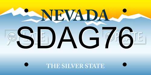 SDAG76 Nevada License Plate