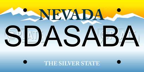 SDASABA Nevada License Plate