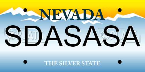 SDASASA Nevada License Plate
