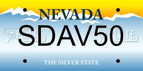 SDAV50 Nevada License Plate