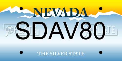 SDAV80 Nevada License Plate
