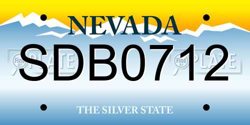 SDB0712 Nevada License Plate