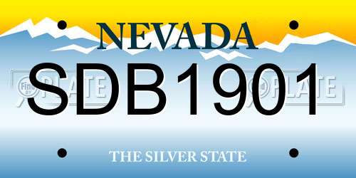 SDB1901 Nevada License Plate