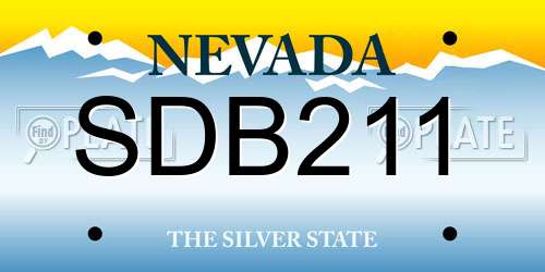 SDB211 Nevada License Plate