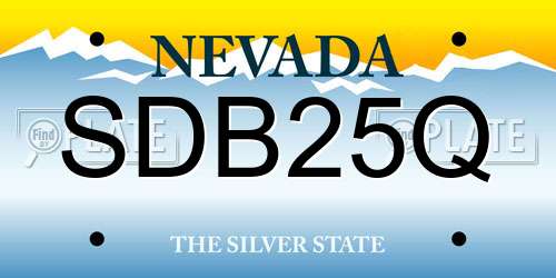 SDB25Q Nevada License Plate