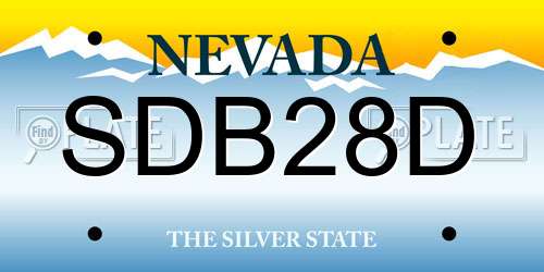 SDB28D Nevada License Plate