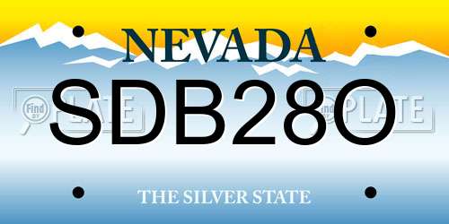 SDB28O Nevada License Plate