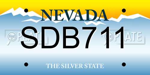 SDB711 Nevada License Plate