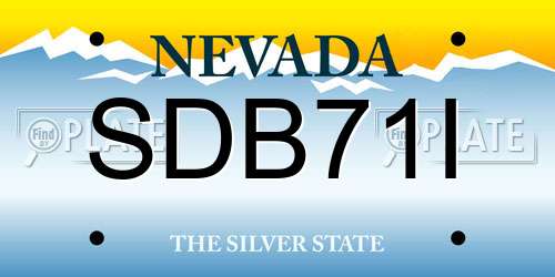 SDB71I Nevada License Plate
