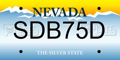SDB75D Nevada License Plate