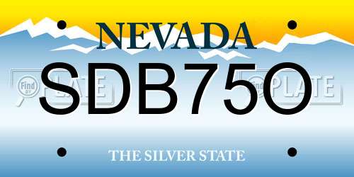 SDB75O Nevada License Plate