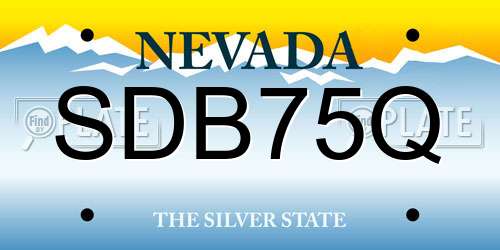 SDB75Q Nevada License Plate