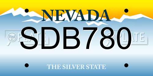 SDB780 Nevada License Plate