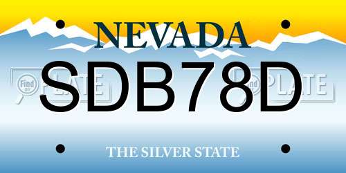 SDB78D Nevada License Plate