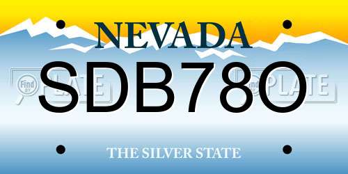SDB78O Nevada License Plate