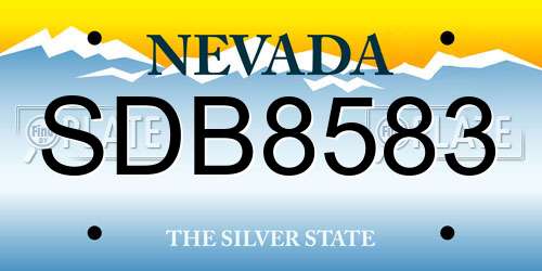 SDB8583 Nevada License Plate