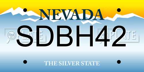 SDBH42 Nevada License Plate