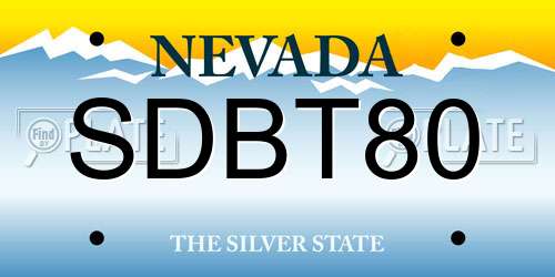 SDBT80 Nevada License Plate