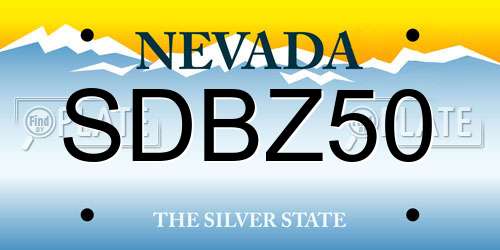 SDBZ50 Nevada License Plate