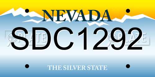 SDC1292 Nevada License Plate